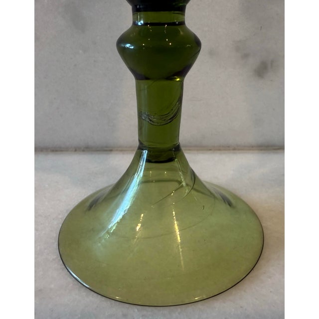 Vintage Handblown Green Wine Glasses - Set of 8 For Sale - Image 11 of 12