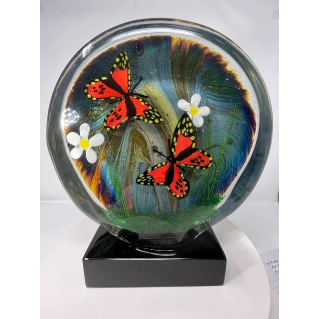 Traditional Butterfly Terrarium Made of Murano Glass For Sale - Image 3 of 9