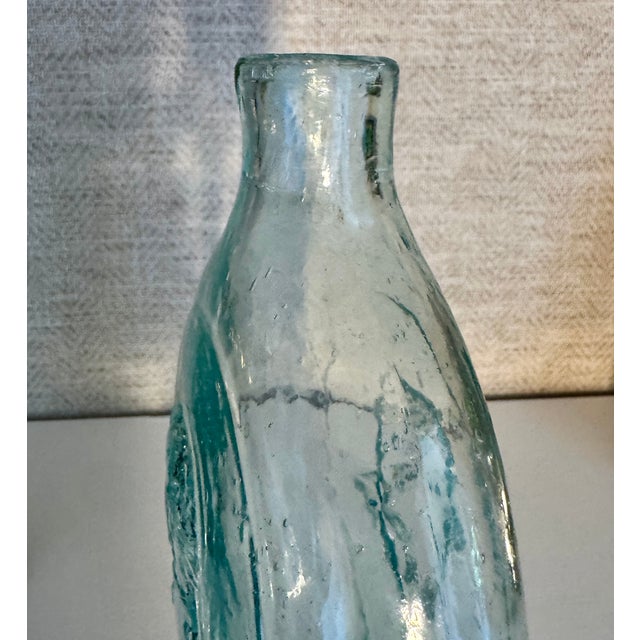 Antique Americana Aqua Glass Flask George Washington Zachary Taylor Circa 1848 For Sale - Image 10 of 12