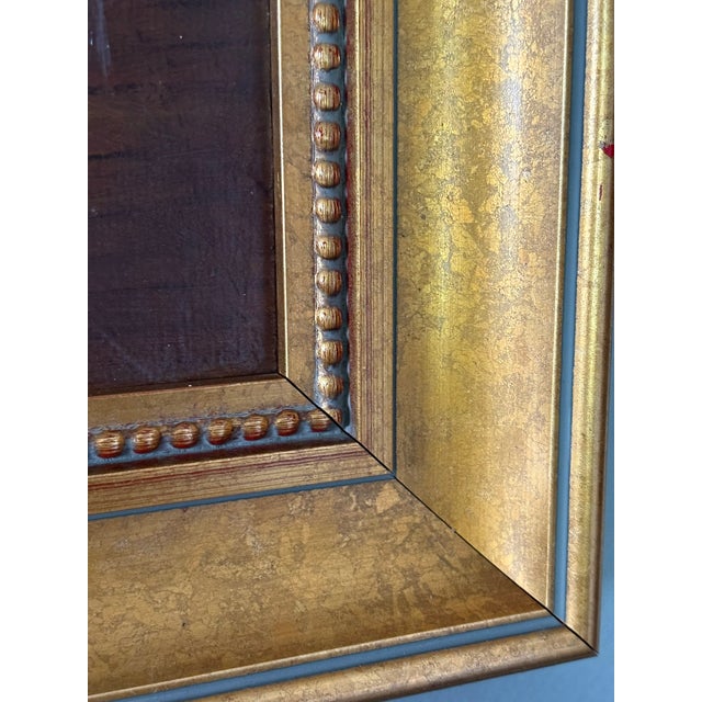 Bottle Green Framed Oil on Canvas "Libros Y Gafas" - "Books and Glasses" by Florencio Barandiaran Maza, Late 20th Century For Sale - Image 8 of 8