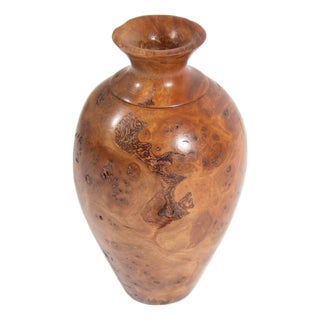 Signed Tawhai Burr Wood Vase by Jim Robbie For Sale