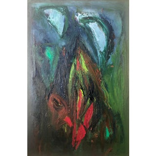 Ralph Rosenborg, Large Colorful MCM Abstract Expressionist Oil Painting Modernist Ralph Rosenborg, 1965 For Sale