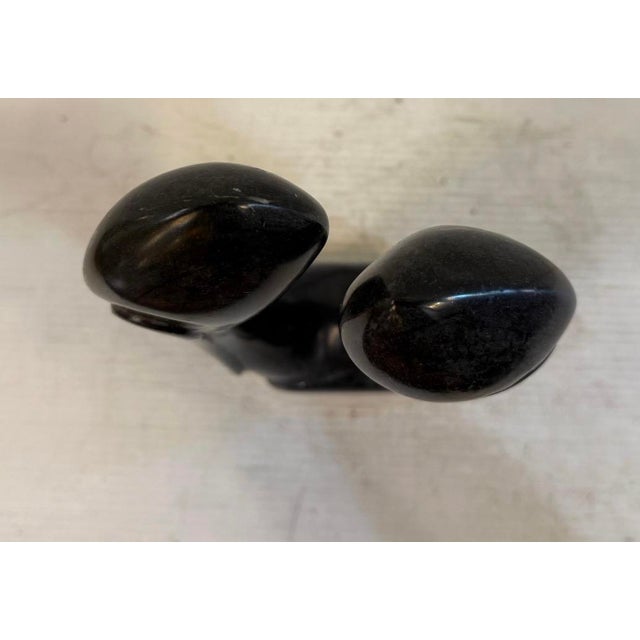 Mid 20th Century Vintage Black and White Abstract Marble Sculpture For Sale - Image 5 of 9