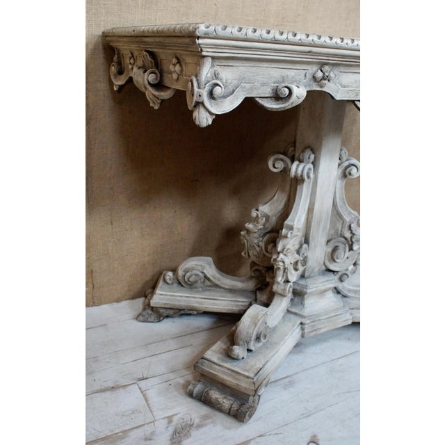 Victorian Baroque Style Italian Painted Faux Marble Centre Table For Sale - Image 12 of 13
