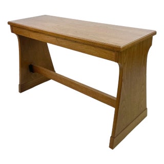 Mid-Century Mission Arts & Crafts Style Wood Organ Bench With Storage. For Sale