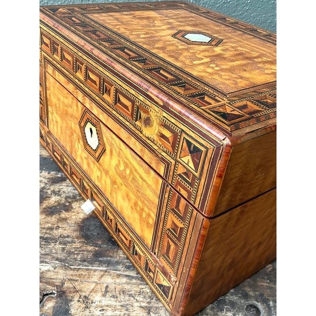 Vintage Marquetry Inlaid Wood Box For Sale - Image 10 of 16