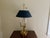 Vintage French Regency Brass Bouillotte Lamp With Black Tole Shade For Sale - Image 11 of 13