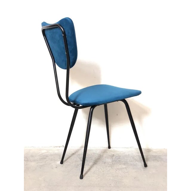 Metal Italian Upholstered Metal Chair, 1960s For Sale - Image 7 of 12