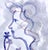 Contemporary “Woman in Profile With Blossoms” Watercolor on Paper by CL Auker For Sale - Image 3 of 3