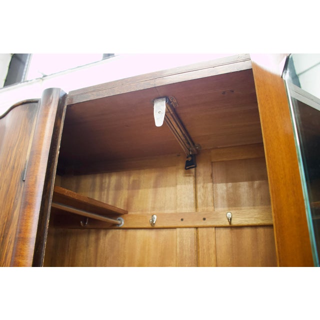 Wood Art Deco Wardrobe in Walnut, 1930s For Sale - Image 7 of 9