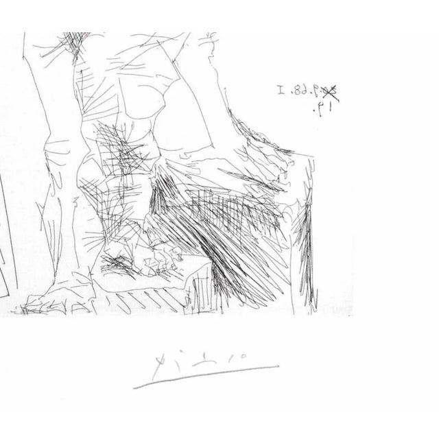 19 Septembre 1968 (Peintre et modèle qui se cache le visage) is an artwork realized by Pablo Picasso in 1968. Black and...