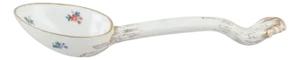 Large Antique Porcelain Spoon with Floral Motifs from Meissen, Germany, 19th Century