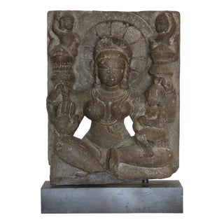 Rajasthan Artist, Indian Goddess Sculpture, 12th Century, Stoneware For Sale