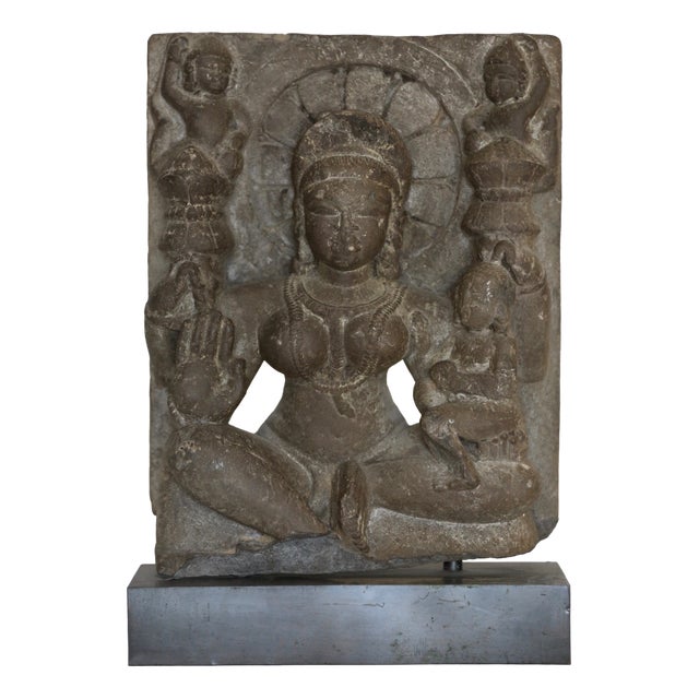 Rajasthan Artist, Indian Goddess Sculpture, 12th Century, Stoneware For Sale