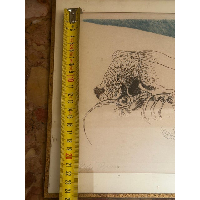 Mid-Century Modern Jean Clerté, Abstract Composition, Proof 52/120,1965, Engraving, Framed For Sale - Image 3 of 15