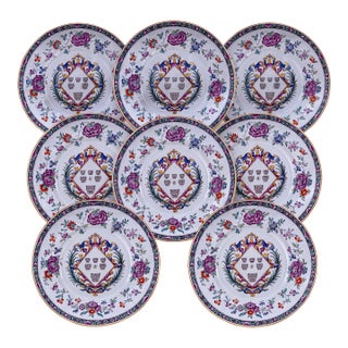 Set of 8 English Victorian Style Plates by Copeland Spode for Tiffany & Co. For Sale