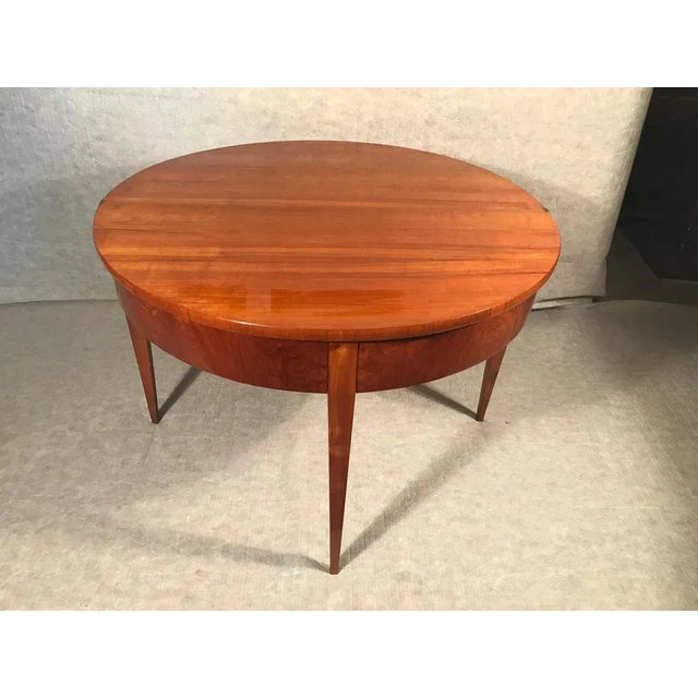 Biedermeier Demi-Lune Cherrywood Table, Germany, 1820s For Sale - Image 3 of 7