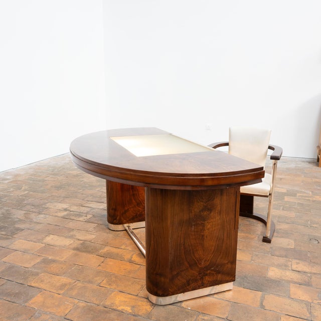Vintage Art Deco Desk and Chair, 1950, Set of 2 For Sale - Image 4 of 17