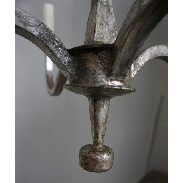 Silver Wrought Iron Silver Gilt Chandeliers by Melissa Levinson For Sale - Image 8 of 10