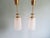 Mid-Century Pendant Lights in Brass and Clear Crackled Glass, 1950s, Set of 2 For Sale - Image 6 of 16