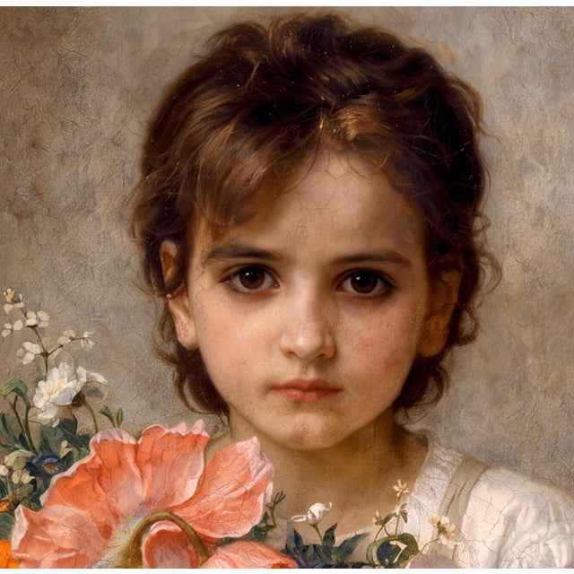 Atelier Aria Lumae Bouguereau and Rachel Ruysch Style Girl With Dutch Golden Age Bouquet Fine Art Gallery Board Print 16 X 24 For Sale - Image 4 of 15