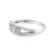 Contemporary 10K White Gold 1/2 Cttw Round Cut Diamond Three Stone Split Shank Band Ring (H-I Color, SI1-SI2 Clarity) - Size 8 For Sale - Image 3 of 6