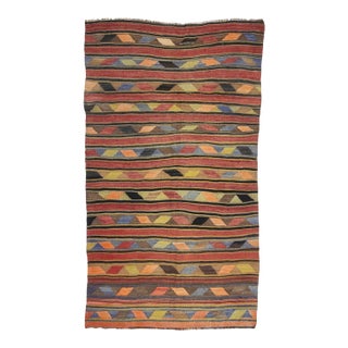 Vintage Turkish Wool Kilim Rug For Sale