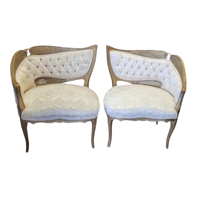 Pair Hollywood Regency 1950s Matched Pair of Leaf Chairs For Sale