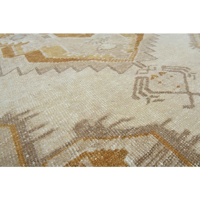 Turkish 1970s Vintage Handmade Wool Cotton Turkish Beige Area Rug For Sale - Image 3 of 11