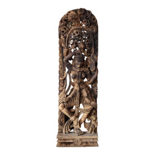 Mid 20th Century Indian Temple Dancer Carving For Sale