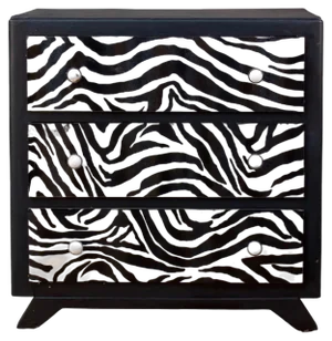 20th Century Dresser with Zebra Tapestry