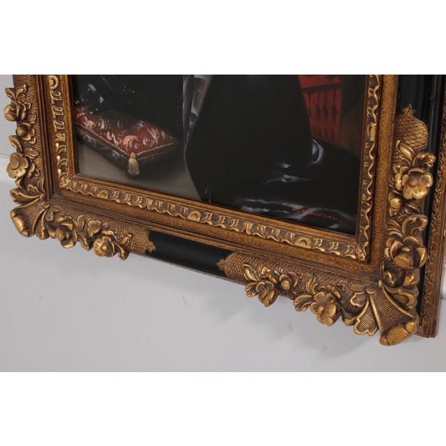 Oil on Canvas Painting Woman Sitting - Signed For Sale - Image 9 of 17