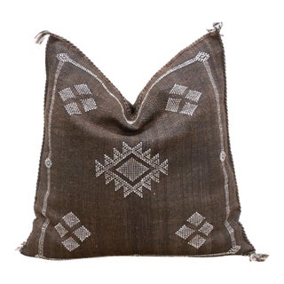 Fez Earth Large Silk Rug Pillow For Sale