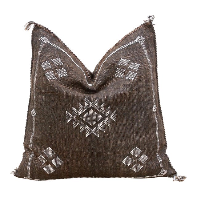 Fez Earth Large Silk Rug Pillow For Sale