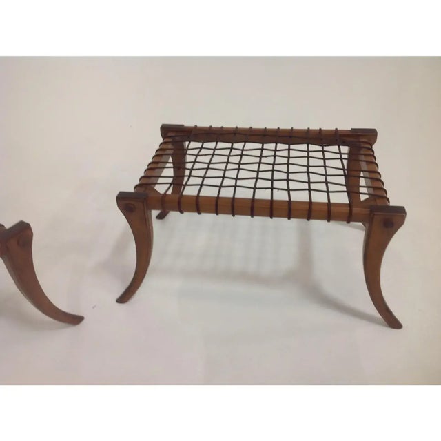 Modern Medellin Mid-Century Style Klismos Ottomans - A Pair For Sale - Image 4 of 4