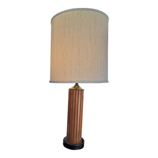 Mid-Century Modern Gruvwood Wood Lamp For Sale