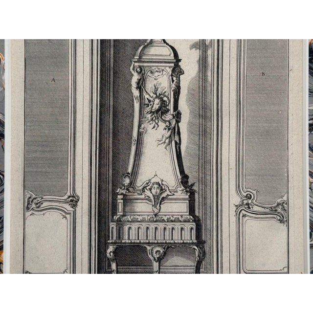 Drawing/Sketching Materials Neoclassical, Four Framed Architectural Drawings of French Interiors, 20th C. For Sale - Image 7 of 10