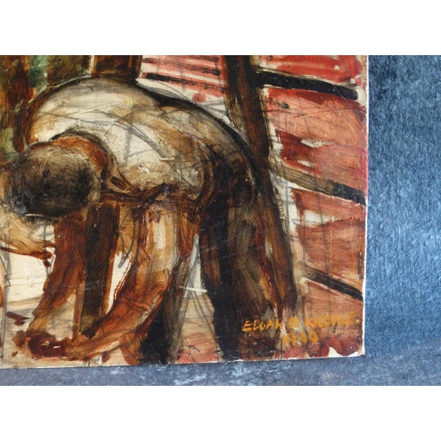 Edgar O Kiechle - Stage Hands at the Ballet - Oil on Board For Sale - Image 4 of 7