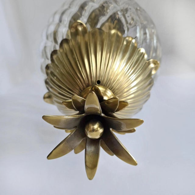 Hinkley Plantation Hanging Pineapple Pendant Light – Solid Brass Fixture For Sale - Image 10 of 13