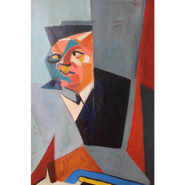Mid-Century Modern Composition, Oil Painting, 1950s, Framed For Sale - Image 5 of 15