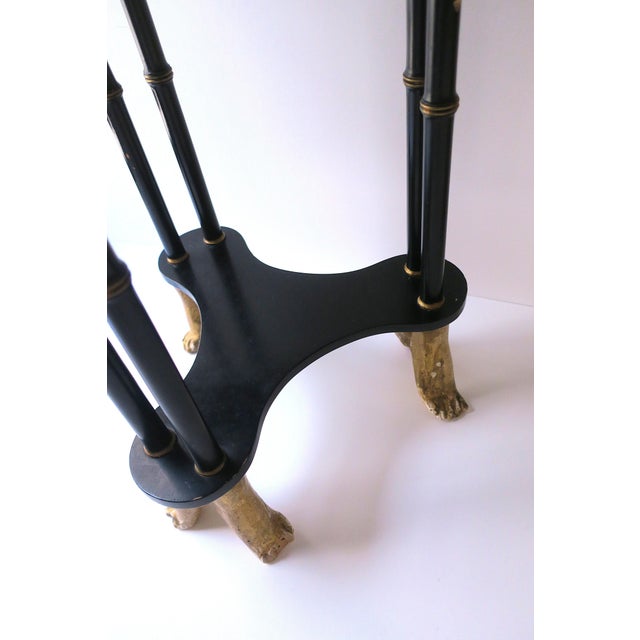 Black Black and Gold Giltwood Surrealist Style Side End Table, Circa Late-20th Century For Sale - Image 8 of 9