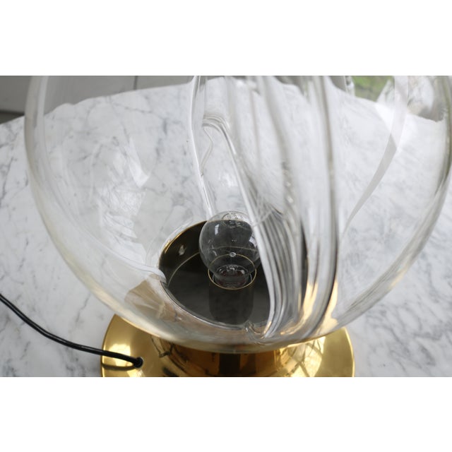 Metal Membrana Murano Glass Table Lamp, 1960s For Sale - Image 7 of 9