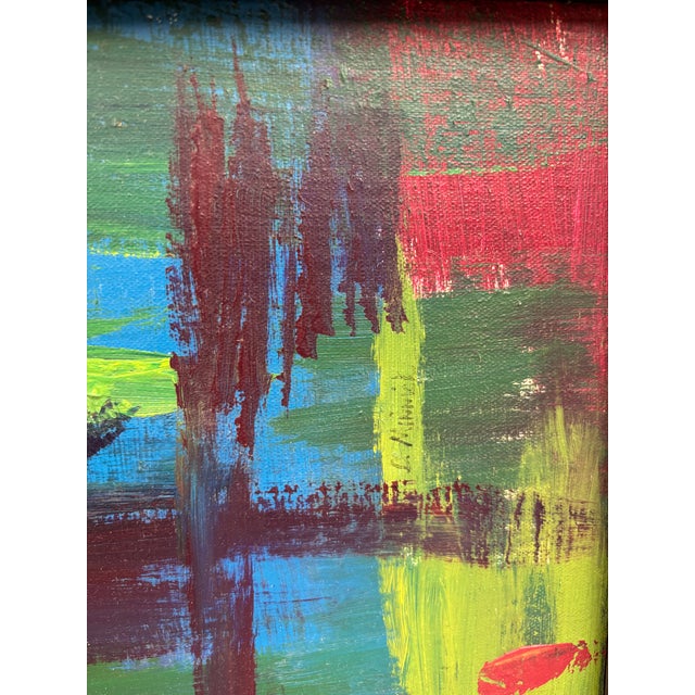 Classic Mid Century Abstract Oil Painting. Fabulous Execution and choice of Color Palette. Energetic Brushwork and Motion....
