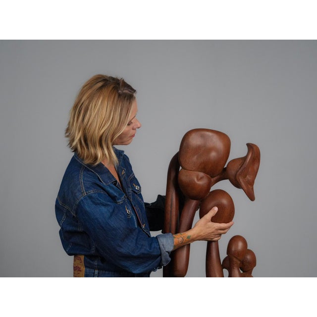 1970s Unknown, Organic Floral Wood Sculpture, 1970s, Wood For Sale - Image 5 of 10