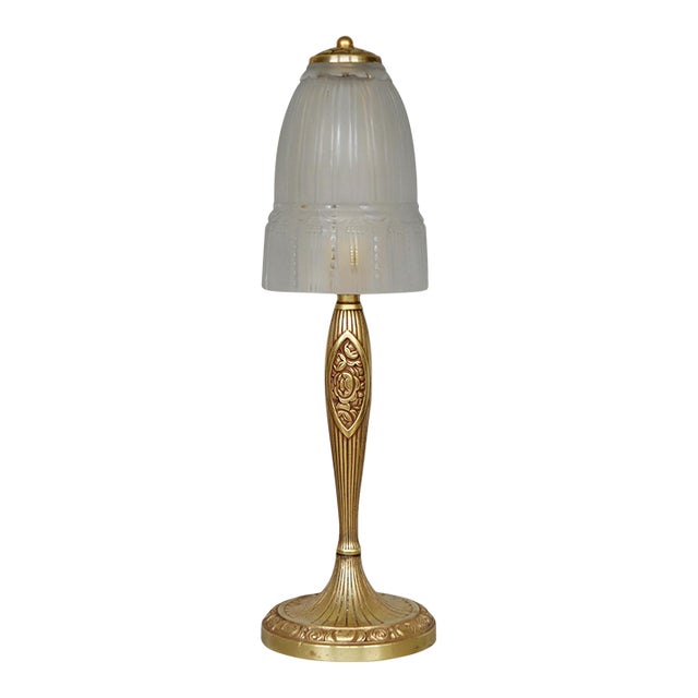 French Art Deco Table Lamp by Leon Richard & Muller Freres 1920s France For Sale