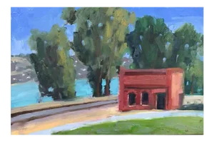 Old Brick Building - Plein Air Oil Painting