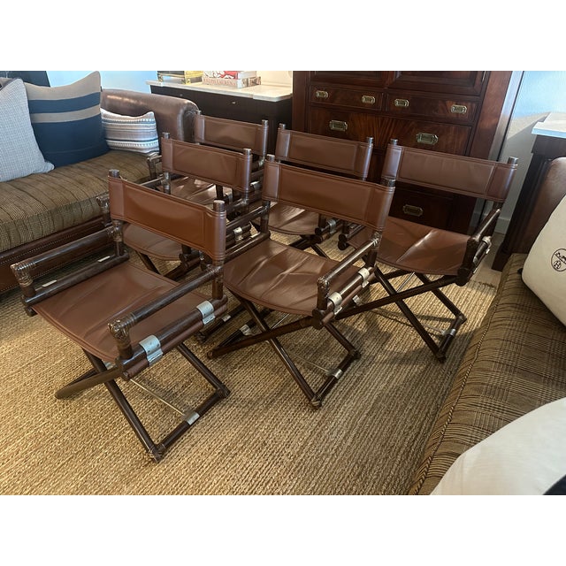 Late 20th Century Late 20th Century McGuire Organic Modern Director's Dining Chairs - A Set of Six For Sale - Image 5 of 9