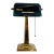 Vintage Banker's Green Glass & Brass Desk Lamp For Sale