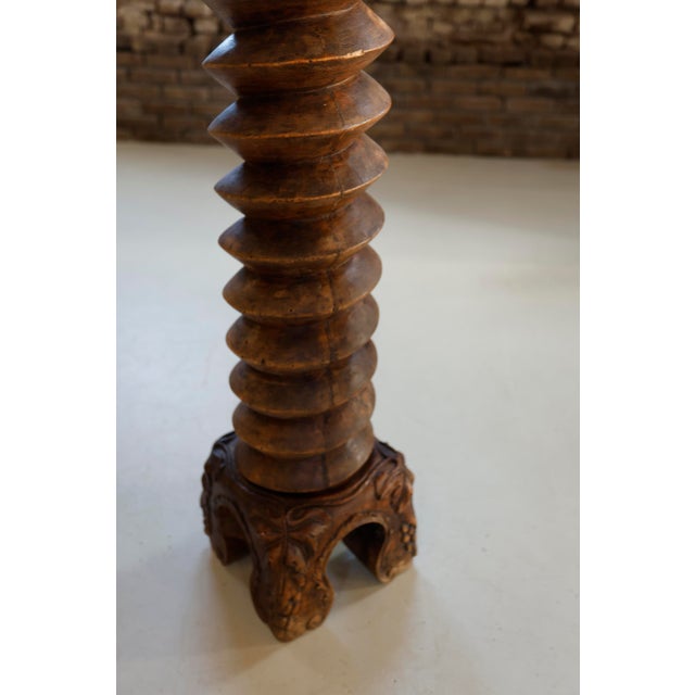 19th-Century French Carved Wine Press Screw Pedestal, 1890 For Sale - Image 9 of 18