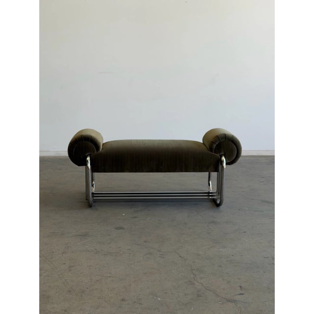 Bauhaus 1990s Chrome Tubular Bauhaus Bench For Sale - Image 3 of 18